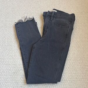 Madewell Charcoal Frayed Hem Jeans